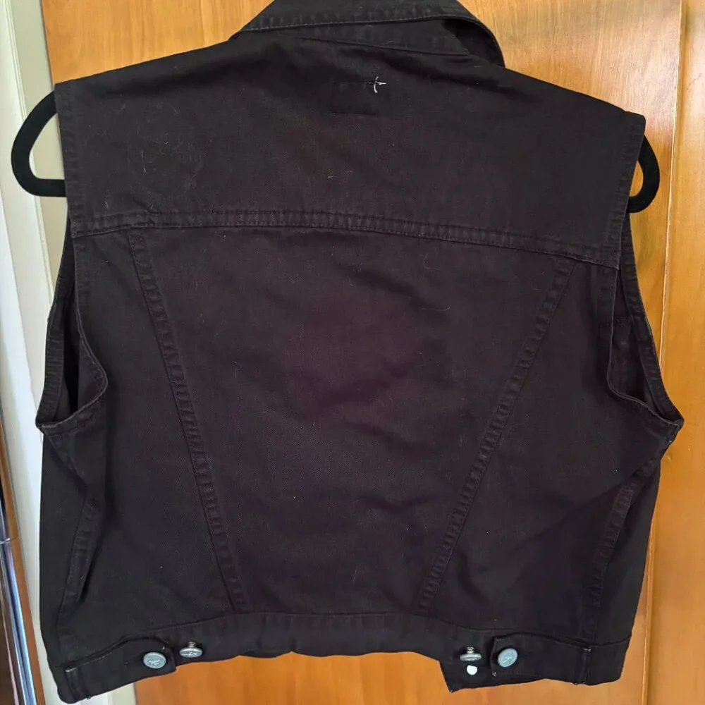 Calvin Klein Black Denim Vest - Picture 2 of 4